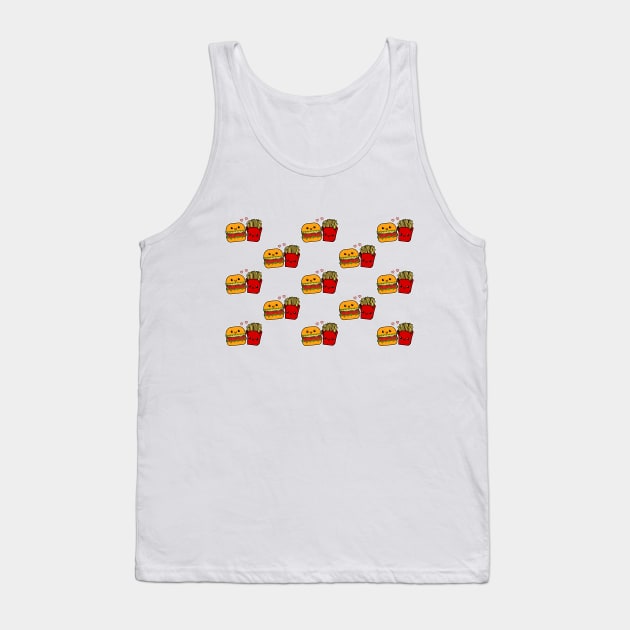 Cute Burger And Fries Tank Top by LunaMay